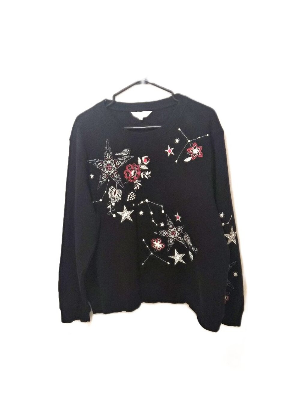 VTG Northern Reflections Celestial Constellation Embroidered Sweatshirt Whitchy